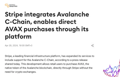 Stripe integrates Avalanche C-Chain, enables direct AVAX purchases through its platform — TradingView News