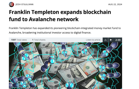Franklin Templeton expands blockchain fund to Avalanche network