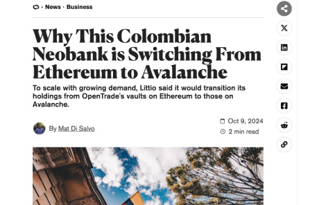 Why This Colombian Neobank is Switching From Ethereum to Avalanche – Decrypt